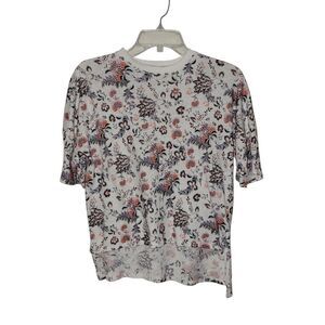 Ted Baker White Floral Short Sleeve Top Size 0
